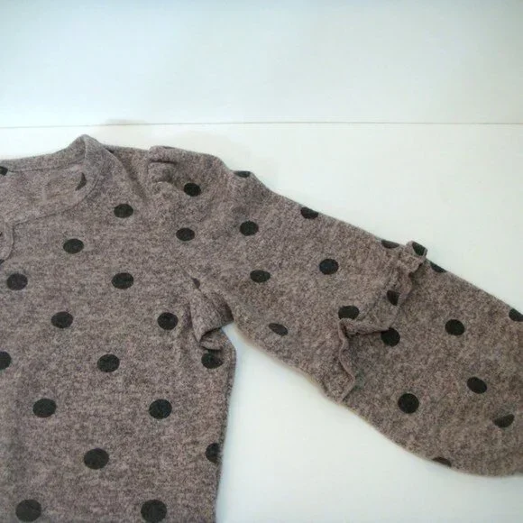 Adrienne Vittadini Heather Pink Polka Dot Puff Sleeve Sweater - Picture 4 of 4